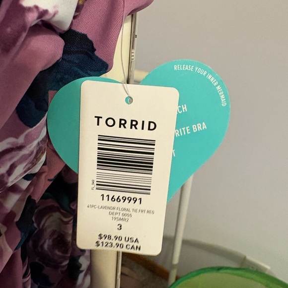 Torrid Pink Floral One Piece Swimsuit - Picture 2 of 4